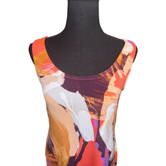 Michael Tyler Collections Sleeveless Retro Abstract Print Dress S/P Travel Comfo - Picture 3 of 7